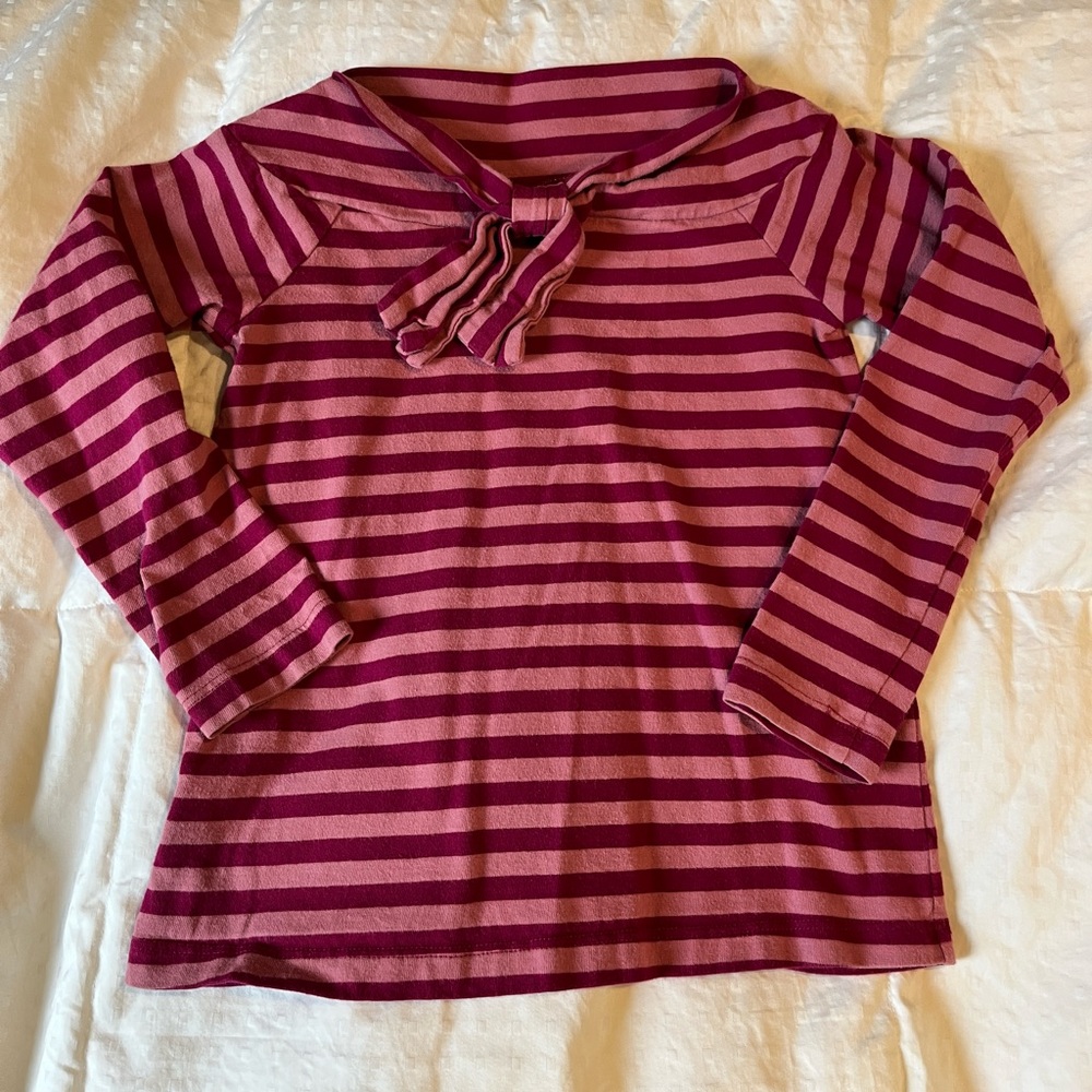 Tea Collection Pink Striped Long Sleeve Top Size 4-5